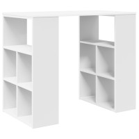 Produktbild för Skrivbord med hylla Vit 90 x 50 x 75 cm Konstruerat trä