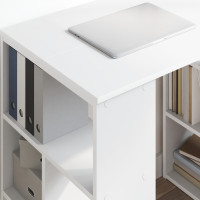 Produktbild för Skrivbord med hylla Vit 90 x 50 x 75 cm Konstruerat trä
