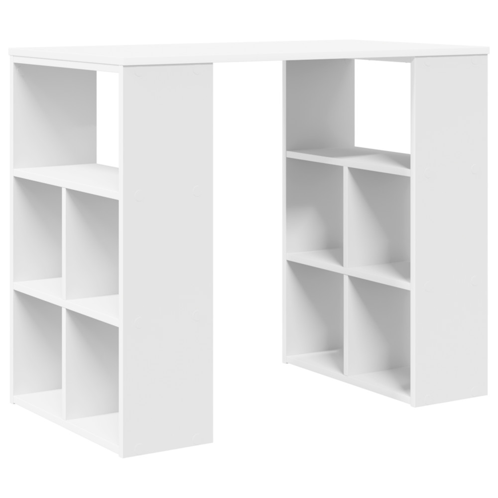 Produktbild för Skrivbord med hylla Vit 90 x 50 x 75 cm Konstruerat trä