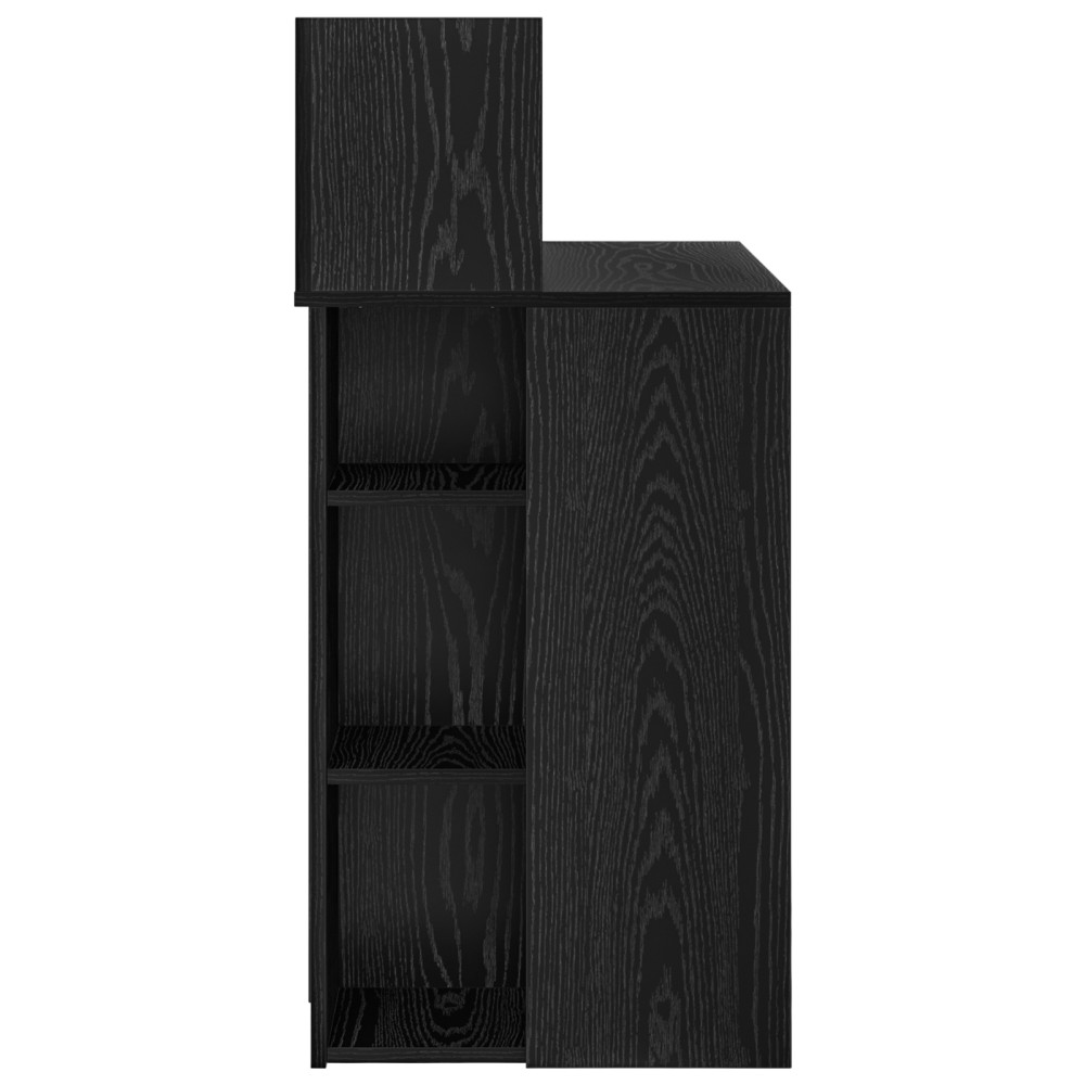 Produktbild för Skrivbord med hylla Svart Ek 90 x 48 x 101,5 cm Konstruerat trä