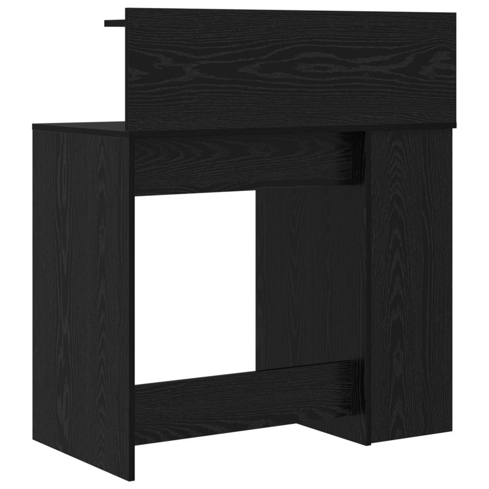 Produktbild för Skrivbord med hylla Svart Ek 90 x 48 x 101,5 cm Konstruerat trä