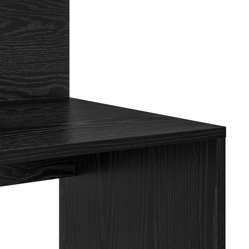 Produktbild för Skrivbord med hylla Svart Ek 90 x 48 x 101,5 cm Konstruerat trä