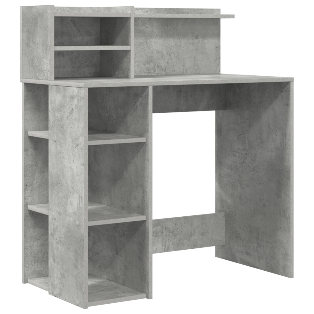 Produktbild för Skrivbord Betonggrå 90 x 48 x 101,5 cm Konstruerat trä