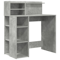 Produktbild för Skrivbord Betonggrå 90 x 48 x 101,5 cm Konstruerat trä