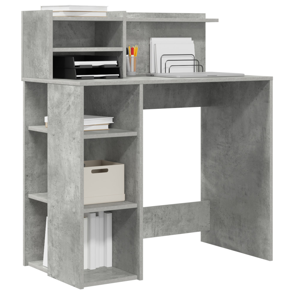 Produktbild för Skrivbord Betonggrå 90 x 48 x 101,5 cm Konstruerat trä