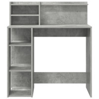 Produktbild för Skrivbord Betonggrå 90 x 48 x 101,5 cm Konstruerat trä