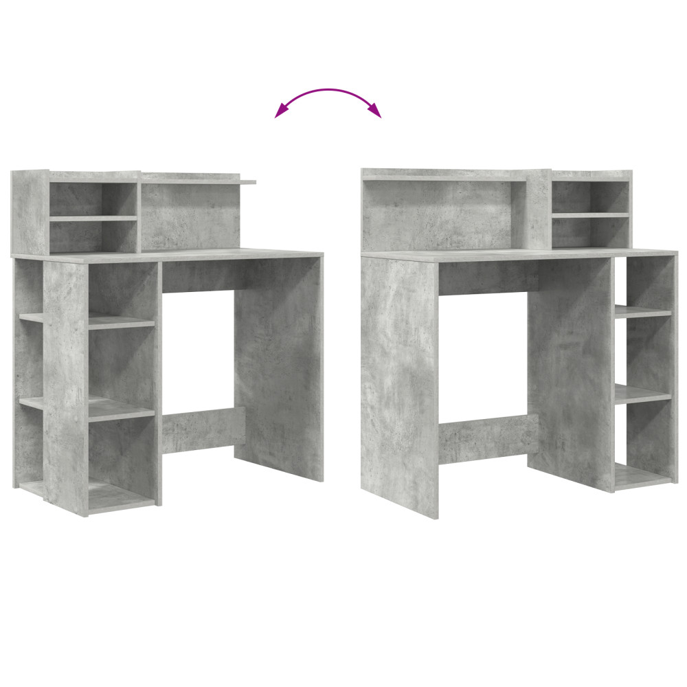 Produktbild för Skrivbord Betonggrå 90 x 48 x 101,5 cm Konstruerat trä
