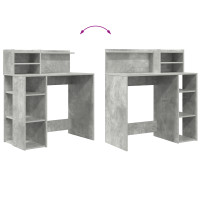 Produktbild för Skrivbord Betonggrå 90 x 48 x 101,5 cm Konstruerat trä