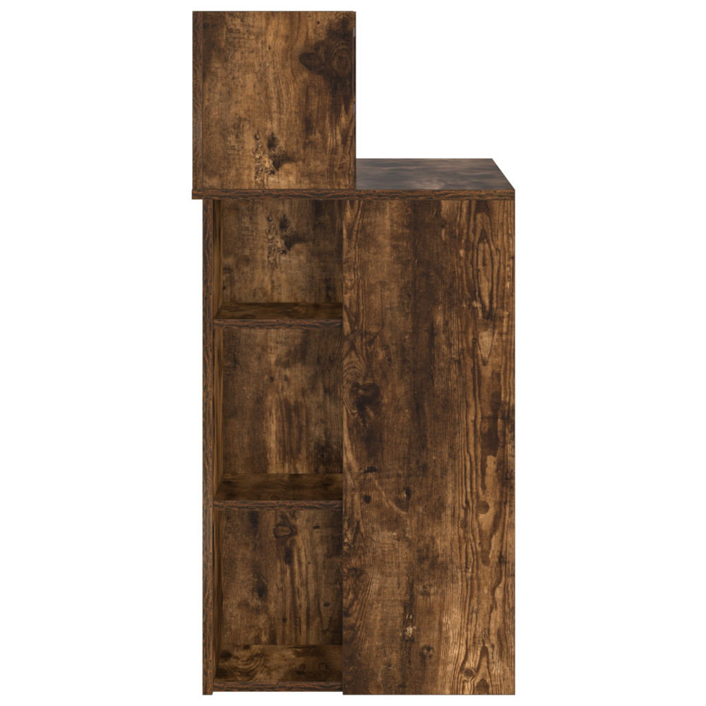 Produktbild för Skrivbord med hylla Rökt ek 90 x 48 x 101,5 cm Konstruerat trä