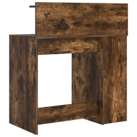 Produktbild för Skrivbord med hylla Rökt ek 90 x 48 x 101,5 cm Konstruerat trä