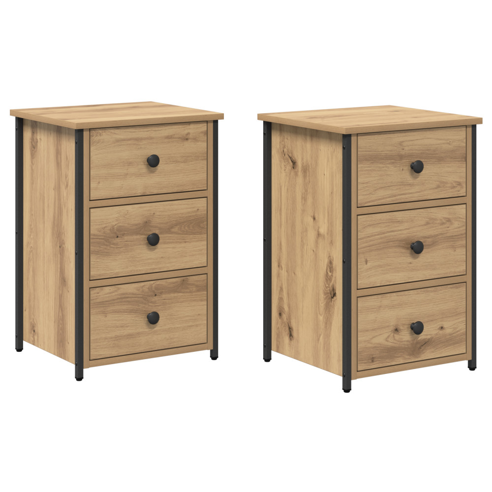 Produktbild för Nattduksbord 2 pcs Brun 40 x 36 x 60 cm Solid återvunnen trä