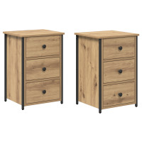 Produktbild för Nattduksbord 2 pcs Brun 40 x 36 x 60 cm Solid återvunnen trä