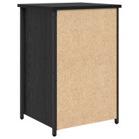 Produktbild för Nattduksbord med låda 2 pcs Svart Ek 40 x 36 x 60 cm