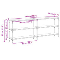 Produktbild för Konsolbord Gammalt trä 200 x 29 x 75 cm