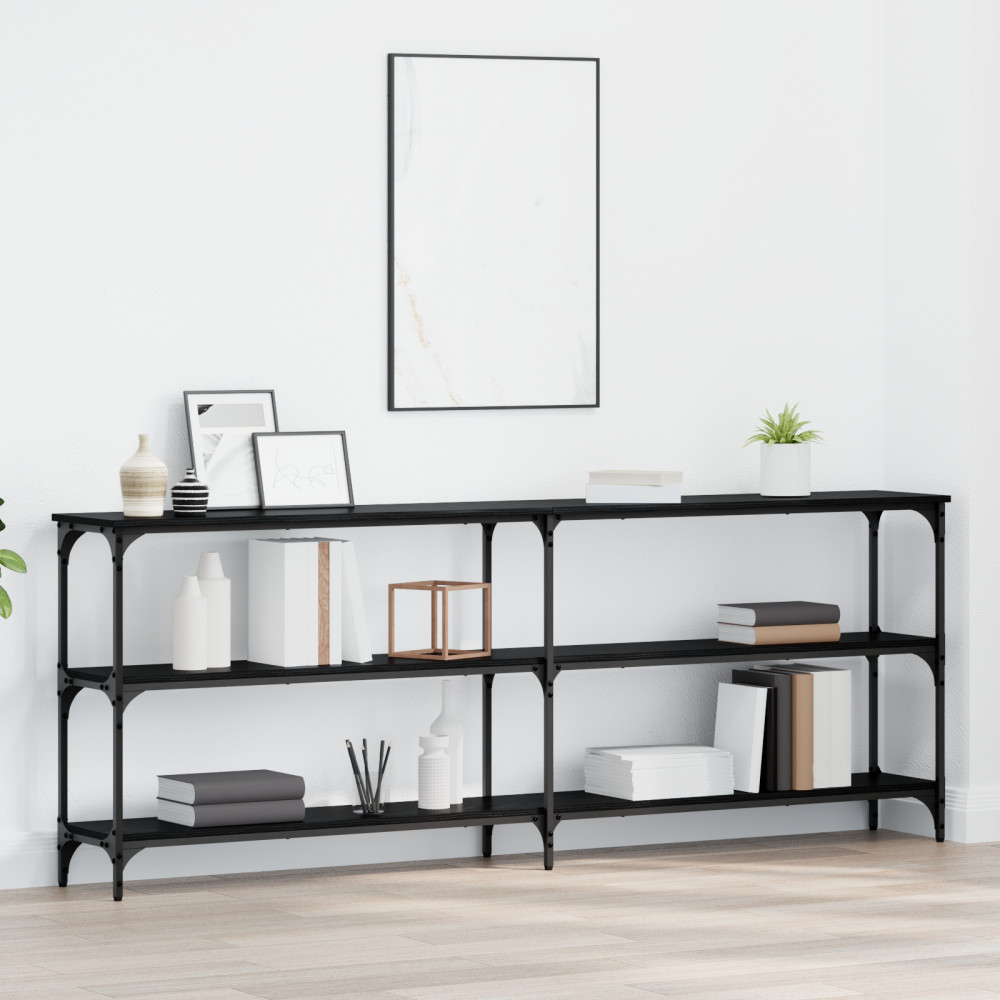 Produktbild för Konsolbord Svart ek 200 x 29 x 75 cm