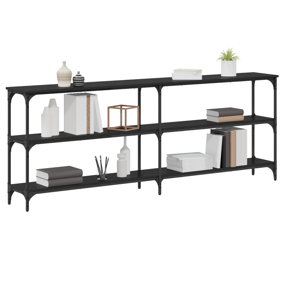 Produktbild för Konsolbord Svart ek 200 x 29 x 75 cm