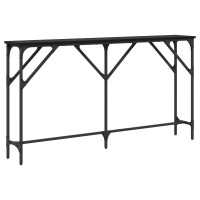Produktbild för Konsolbord Svart ek 140 x 23 x 75 cm