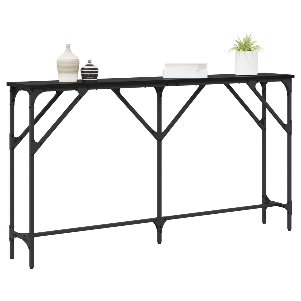 Produktbild för Konsolbord Svart ek 140 x 23 x 75 cm