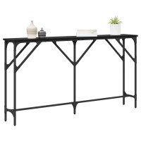 Produktbild för Konsolbord Svart ek 140 x 23 x 75 cm