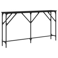 Produktbild för Konsolbord Svart ek 140 x 23 x 75 cm