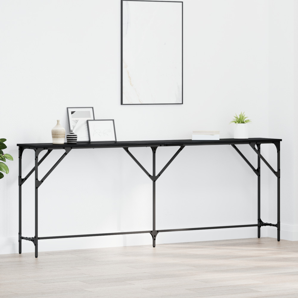 Produktbild för Konsolbord Svart ek 200 x 29 x 75 cm