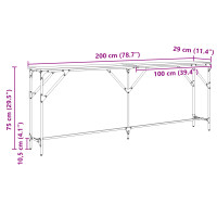 Produktbild för Konsolbord Svart ek 200 x 29 x 75 cm