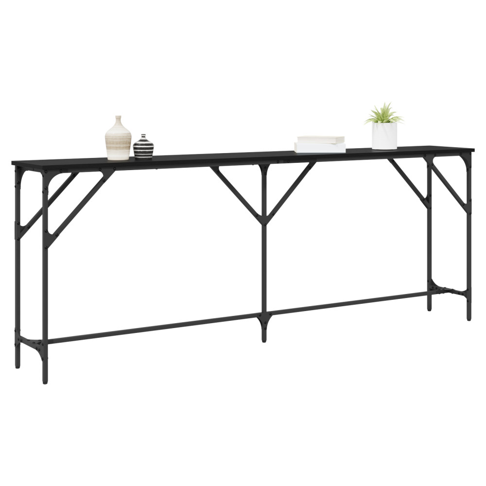Produktbild för Konsolbord Svart ek 200 x 29 x 75 cm
