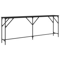 Produktbild för Konsolbord Svart ek 200 x 29 x 75 cm