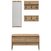 Produktbild för Hallmöbelset med låda 4 pcs Artisan Ek Konstruerat trä