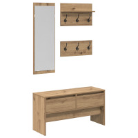 Produktbild för Hallmöbelset med låda 4 pcs Artisan Ek Konstruerat trä