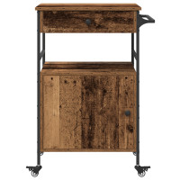 Produktbild för Köksvagn Gammalt trä 56 x 43 x 89,5 cm Konstruerat trä