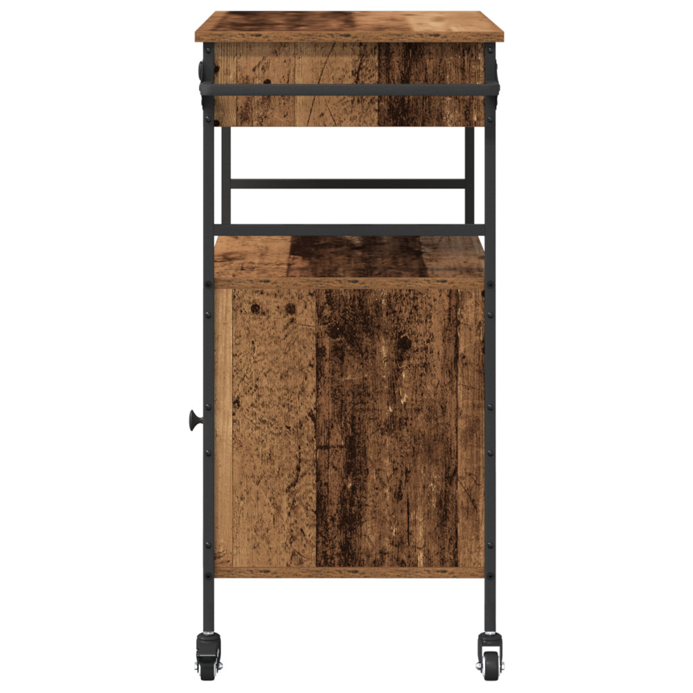 Produktbild för Köksvagn Gammalt trä 56 x 43 x 89,5 cm Konstruerat trä