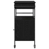 Produktbild för Köksvagn Svart Ek 56 x 43 x 89,5 cm Konstruerat trä