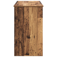 Produktbild för Kosmetiktabell med låda med spegel Gammalt trä 100 x 45 x 76 cm