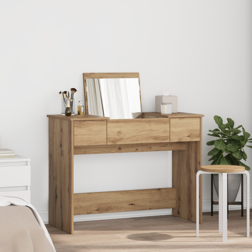vidaXL Kosmetiktabell med låda med lagring Artisan Ek 100 x 45 x 76 cm
