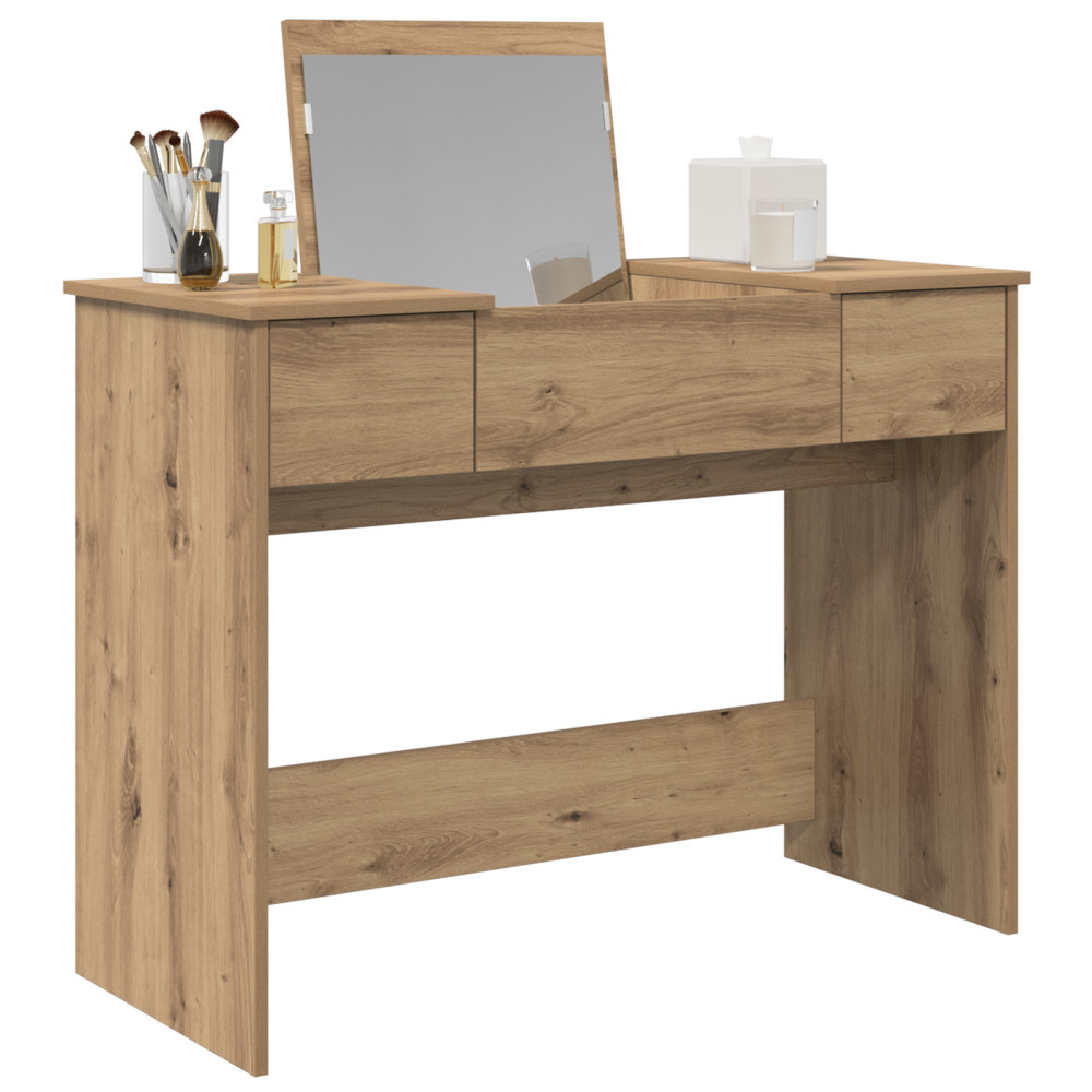 Produktbild för Kosmetiktabell med låda med lagring Artisan Ek 100 x 45 x 76 cm