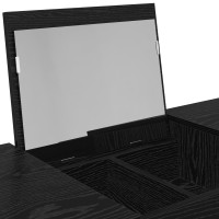 Produktbild för Kosmetiktabell med låda med lagring Svart Ek 100 x 45 x 76 cm