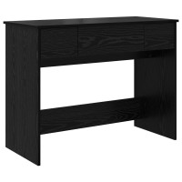 Produktbild för Kosmetiktabell med låda med lagring Svart Ek 100 x 45 x 76 cm