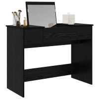 Produktbild för Kosmetiktabell med låda med lagring Svart Ek 100 x 45 x 76 cm