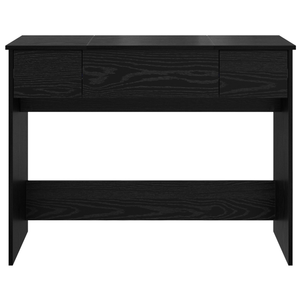Produktbild för Kosmetiktabell med låda med lagring Svart Ek 100 x 45 x 76 cm