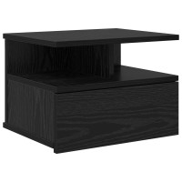 Produktbild för Flytande Nattduksbord Svart Ek 40 x 31 x 28 cm Konstruerat trä