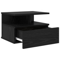 Produktbild för Flytande Nattduksbord Svart Ek 40 x 31 x 28 cm Konstruerat trä