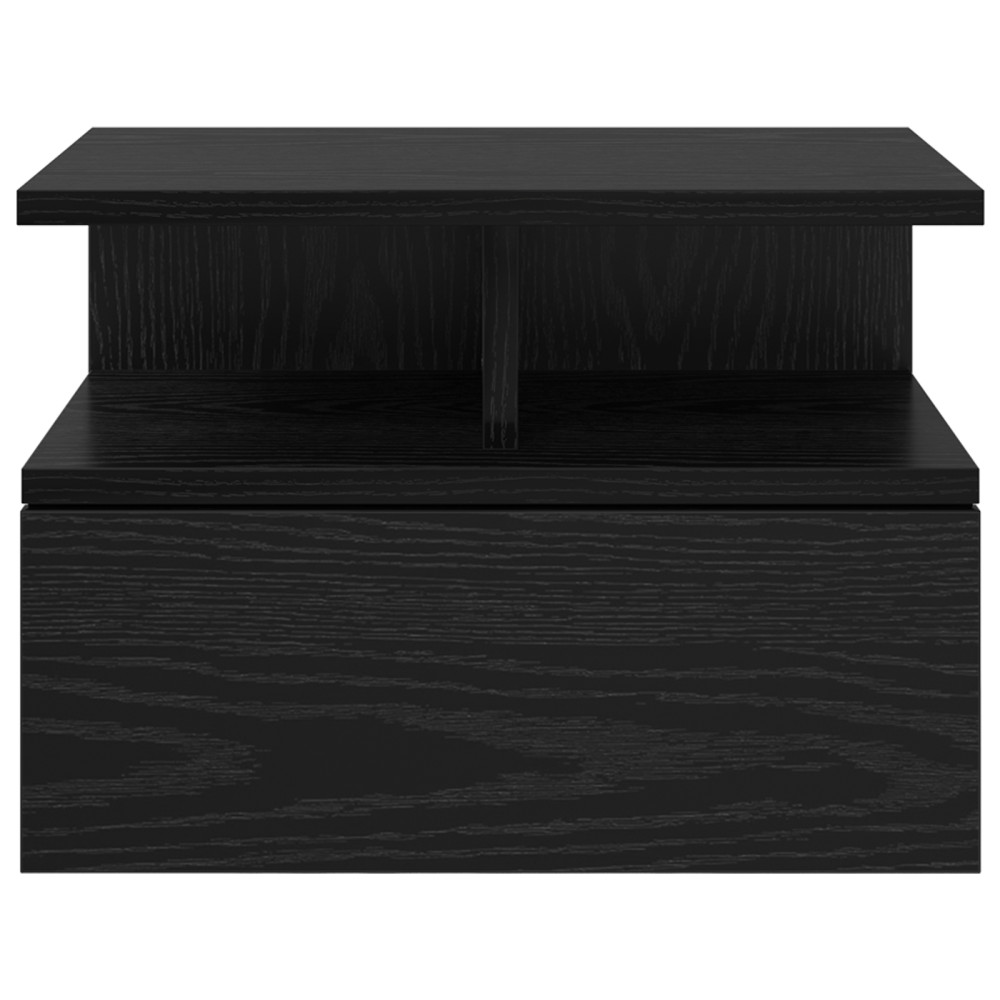 Produktbild för Flytande Nattduksbord Svart Ek 40 x 31 x 28 cm Konstruerat trä