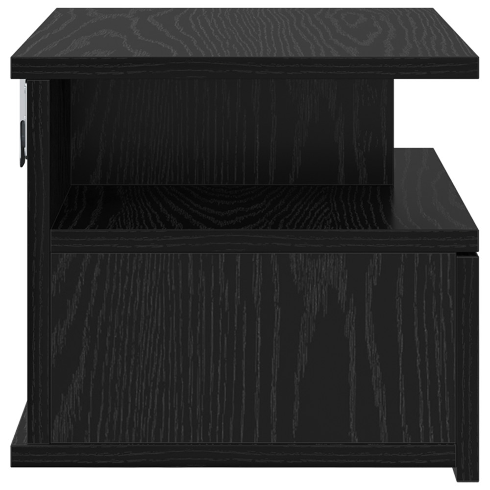 Produktbild för Flytande Nattduksbord Svart Ek 40 x 31 x 28 cm Konstruerat trä