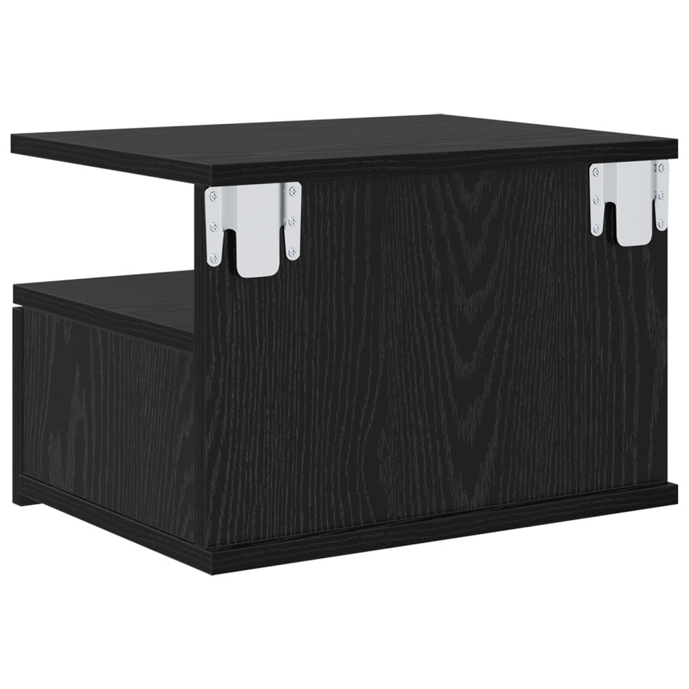 Produktbild för Flytande Nattduksbord Svart Ek 40 x 31 x 28 cm Konstruerat trä
