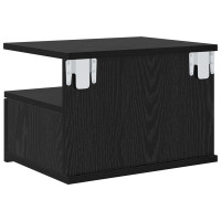 Produktbild för Flytande Nattduksbord Svart Ek 40 x 31 x 28 cm Konstruerat trä