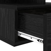 Produktbild för Flytande Nattduksbord Svart Ek 40 x 31 x 28 cm Konstruerat trä