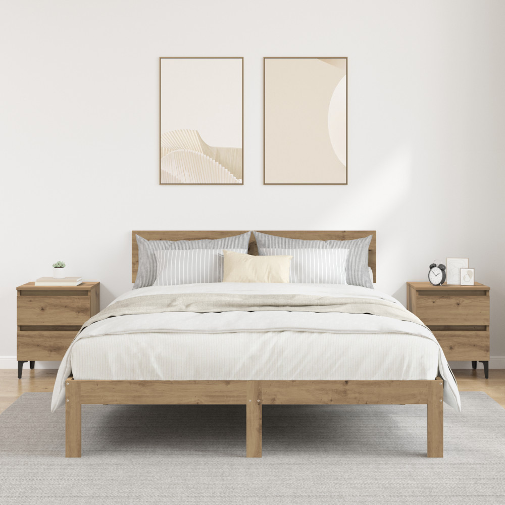 Produktbild för Nattduksbord 2 pcs artisan ek 40 x 35 x 50 cm Konstruerat trä
