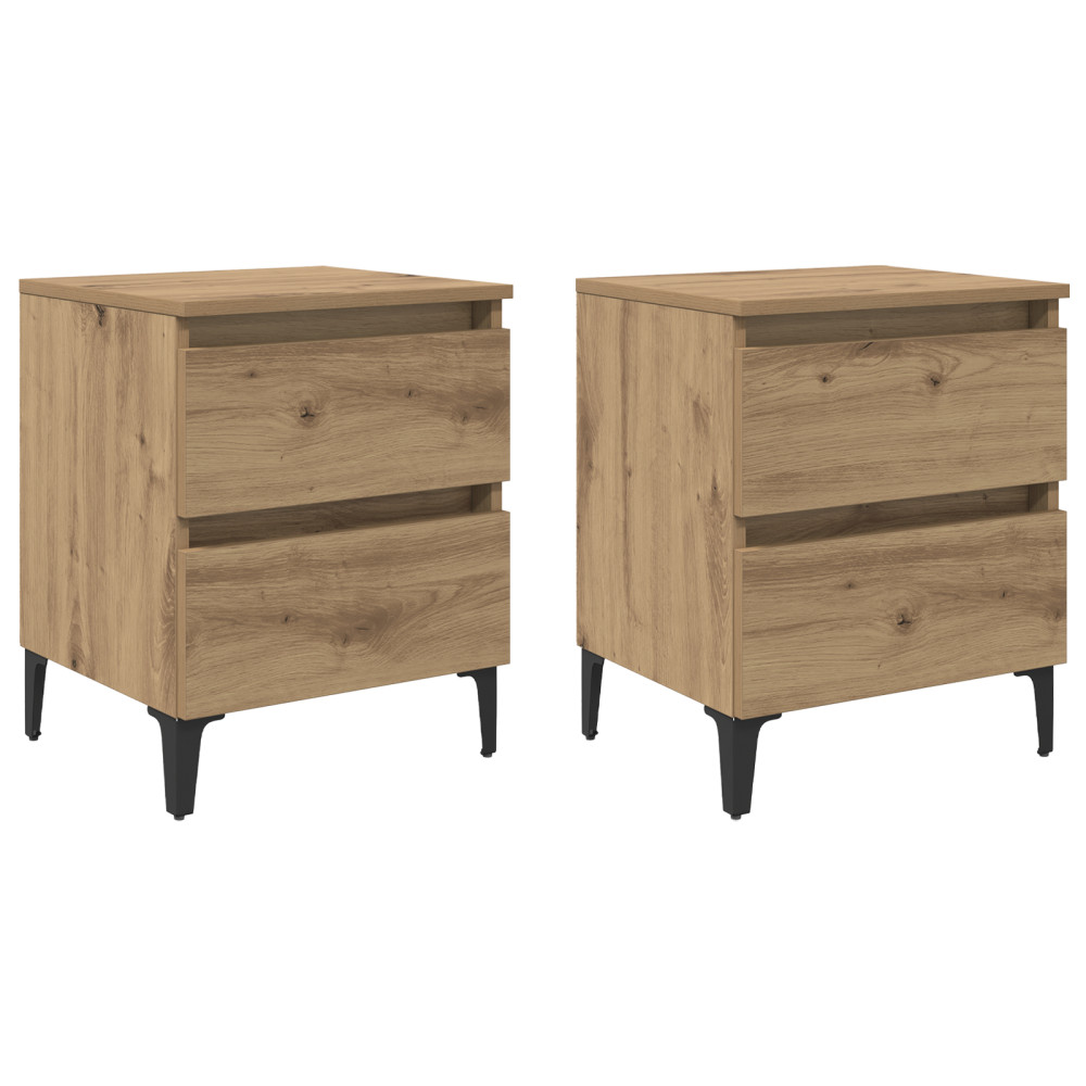 Produktbild för Nattduksbord 2 pcs artisan ek 40 x 35 x 50 cm Konstruerat trä