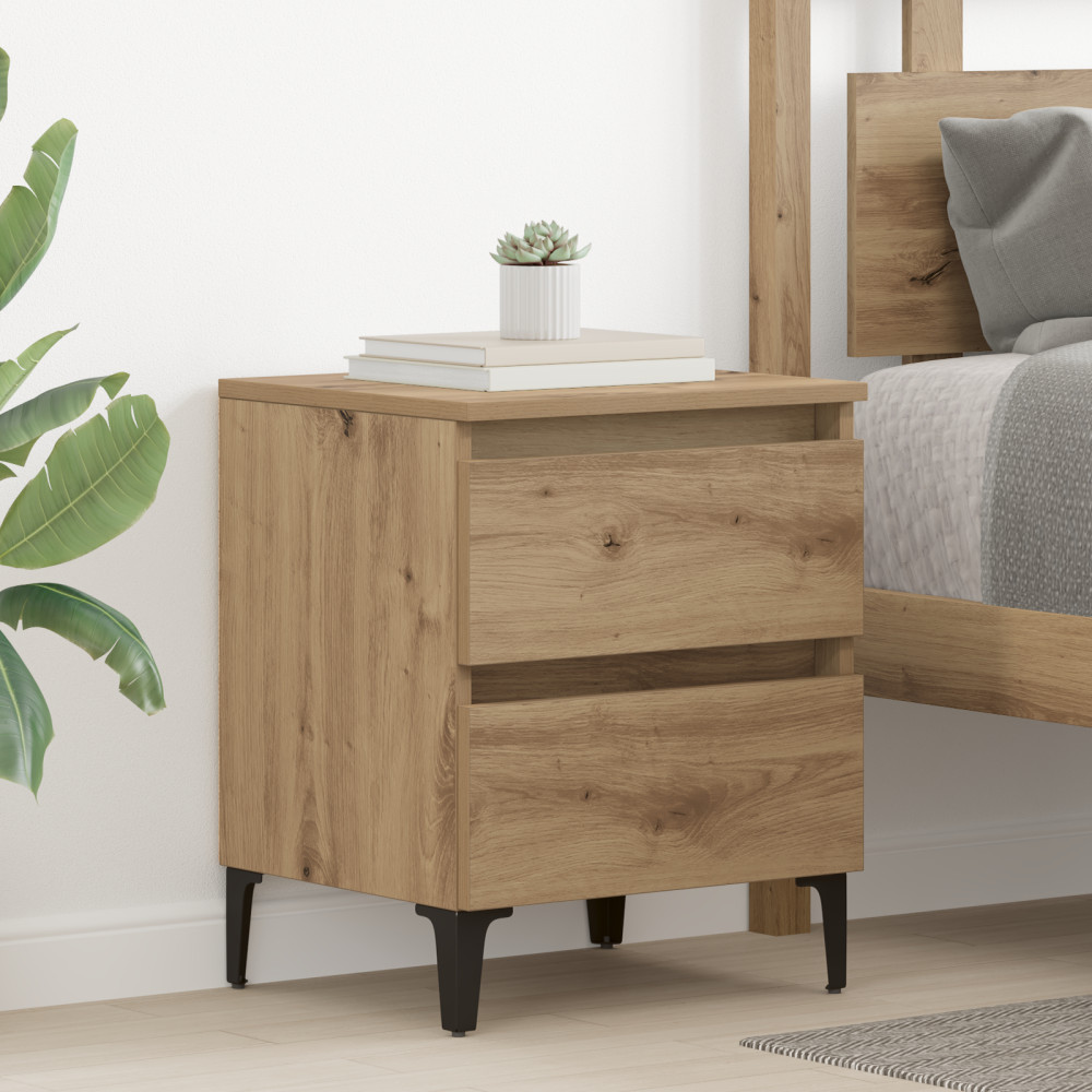 Produktbild för Nattduksbord 2 pcs artisan ek 40 x 35 x 50 cm Konstruerat trä